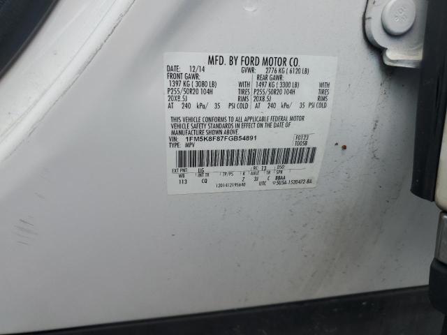 Photo 14 from auction – 2015 FORD EXPLORER L with VIN 1FM5K8F87FGB54891