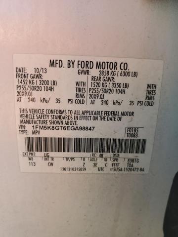 Photo 14 from auction – 2014 FORD EXPLORER S with VIN 1FM5K8GT6EGA98847