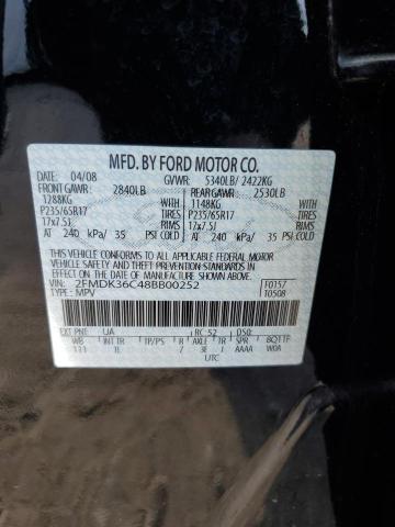 Photo 14 from auction – 2008 FORD EDGE SE with VIN 2FMDK36C48BB00252