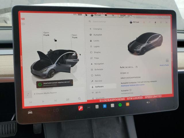 Photo 9 from auction – 2023 TESLA MODEL 3 with VIN 5YJ3E1EA0PF418396
