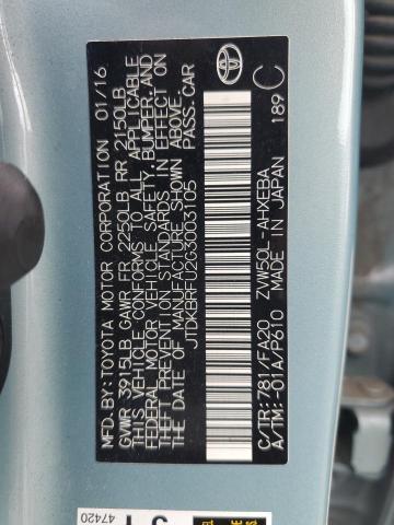 Photo 14 from auction – 2016 TOYOTA PRIUS with VIN JTDKBRFU2G3003105