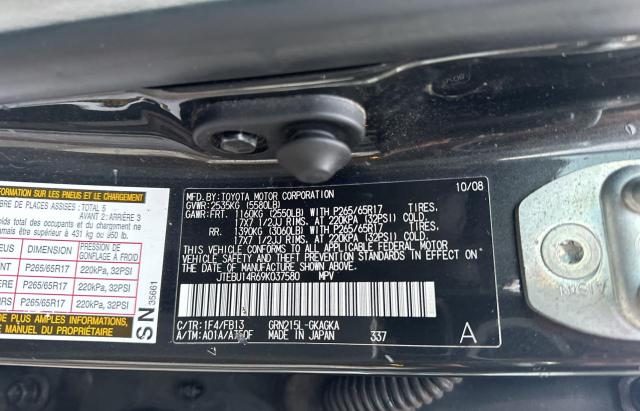 Photo 10 from auction – 2009 TOYOTA 4RUNNER SR with VIN JTEBU14R69K037580