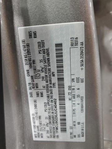 Photo 14 from auction – 2018 FORD ESCAPE SE with VIN 1FMCU9GD6JUC40402
