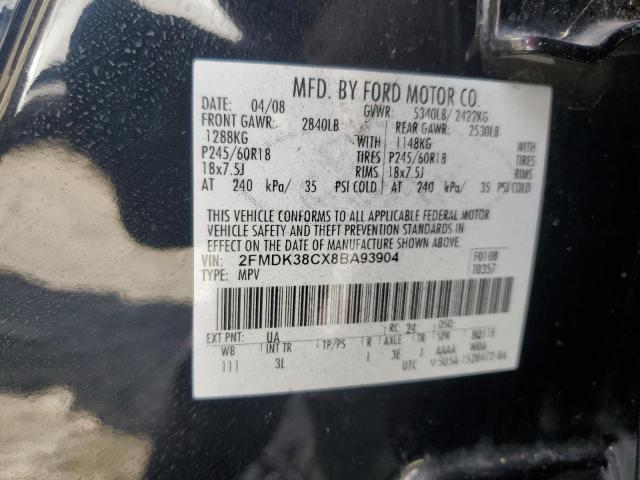 Photo 14 from auction – 2008 FORD EDGE SEL with VIN 2FMDK38CX8BA93904