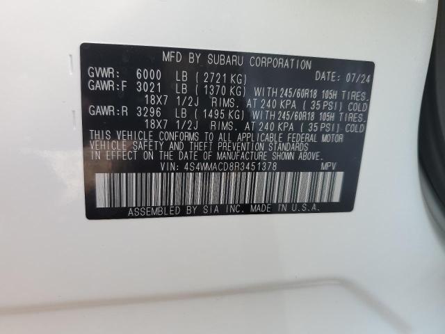 Photo 14 from auction – 2024 SUBARU ASCENT PRE with VIN 4S4WMACD8R3451378