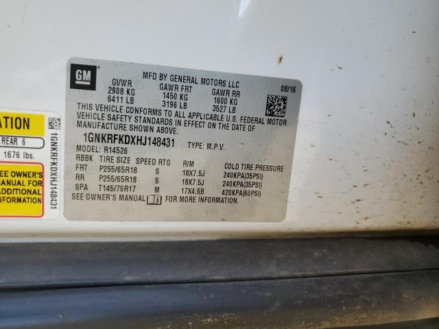 Photo 14 from auction – 2017 CHEVROLET TRAVERSE L with VIN 1GNKRFKDXHJ148431