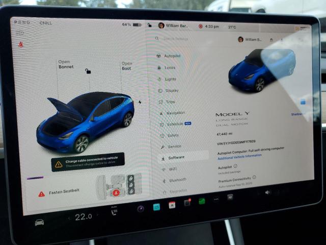 Photo 9 from auction – 2021 TESLA MODEL Y with VIN 5YJYGDEE9MF117609