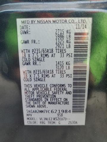 Photo 14 from auction – 2015 NISSAN PATHFINDER with VIN 5N1AR2MM7FC621984