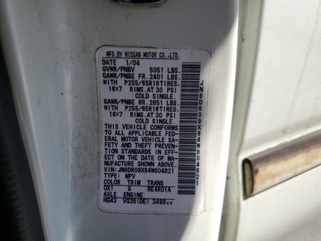Photo 14 from auction – 2004 NISSAN PATHFINDER with VIN JN8DR09X64W804821