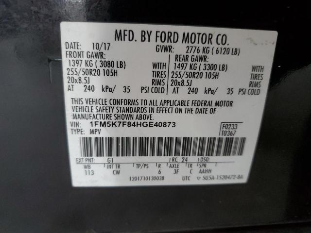 Photo 14 from auction – 2017 FORD EXPLORER L with VIN 1FM5K7F84HGE40873