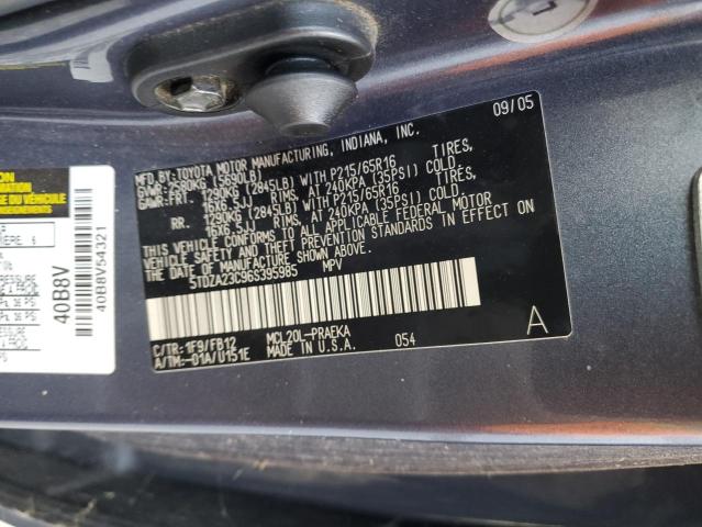 Photo 14 from auction – 2006 TOYOTA SIENNA CE with VIN 5TDZA23C96S395985
