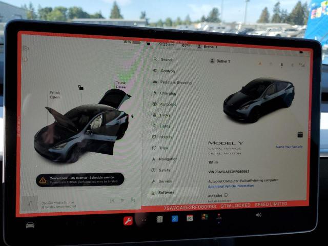 Photo 9 from auction – 2024 TESLA MODEL Y with VIN 7SAYGAEE2RF080993