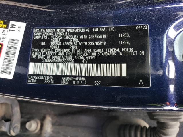 Photo 14 from auction – 2021 TOYOTA HIGHLANDER with VIN 5TDGARAH9MS503596