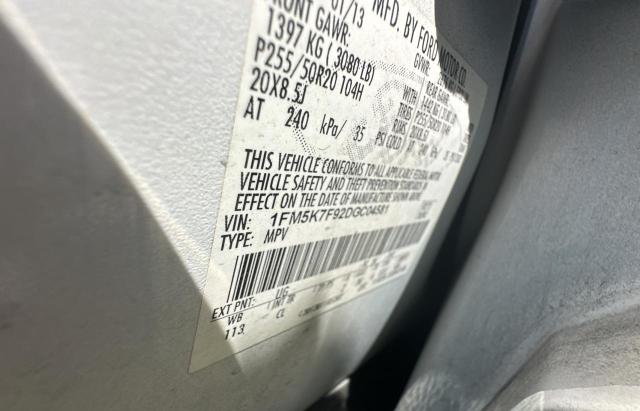Photo 10 from auction – 2013 FORD EXPLORER L with VIN 1FM5K7F92DGC04581
