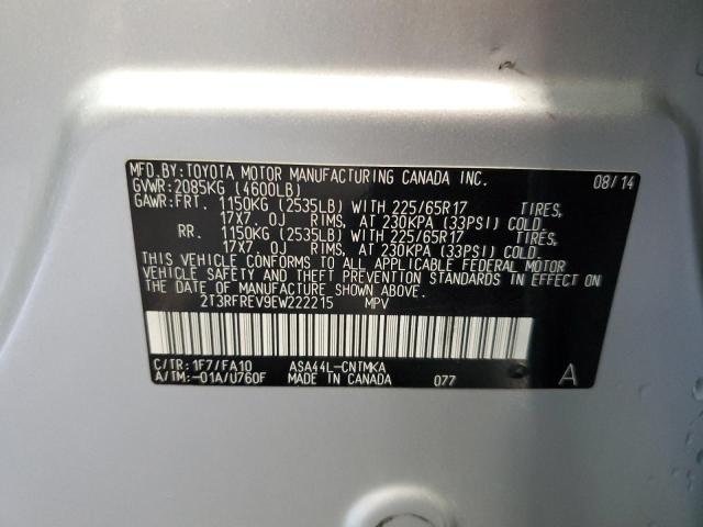 Photo 14 from auction – 2014 TOYOTA RAV4 XLE with VIN 2T3RFREV9EW222215