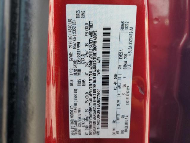 Photo 14 from auction – 2014 FORD ESCAPE SE with VIN 1FMCU9G91EUB77601