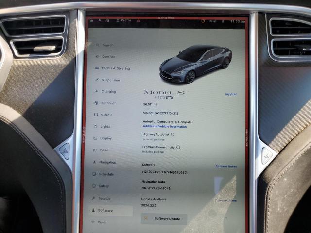 Photo 9 from auction – 2015 TESLA MODEL S with VIN 5YJSA1E27FF104212