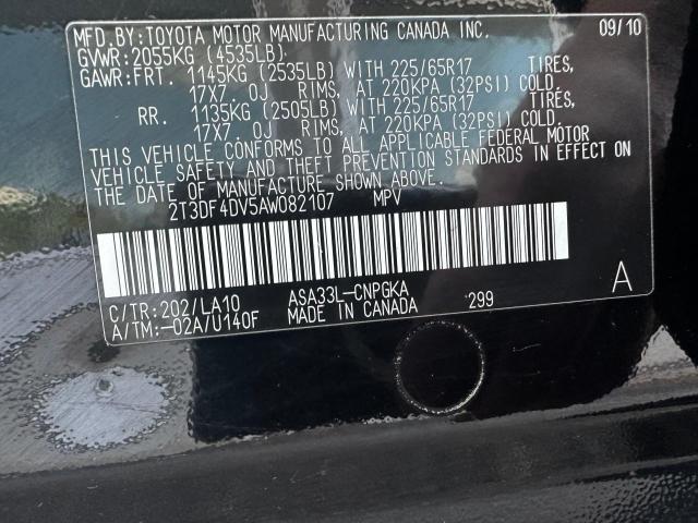 Photo 10 from auction – 2010 TOYOTA RAV4 LIMIT with VIN 2T3DF4DV5AW082107