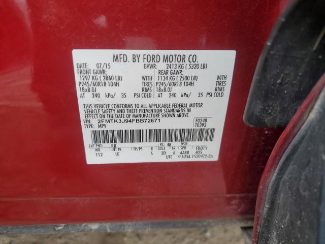 Photo 14 from auction – 2015 FORD EDGE SEL with VIN 2FMTK3J94FBB72671