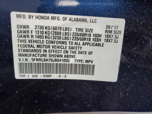 Photo 14 from auction – 2018 HONDA ODYSSEY EX with VIN 5FNRL6H70JB041055