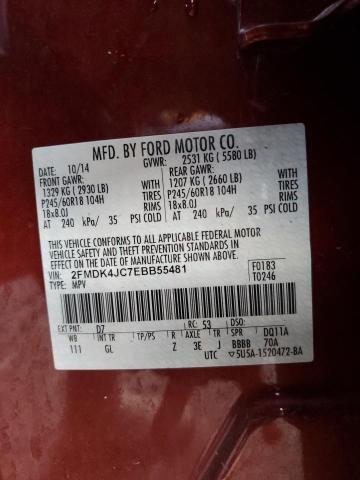 Photo 14 from auction – 2014 FORD EDGE SEL with VIN 2FMDK4JC7EBB55481