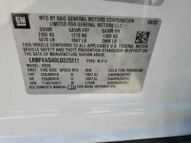 Photo 14 from auction – 2020 BUICK ENVISION with VIN LRBFXASA0LD225211
