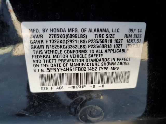 Photo 14 from auction – 2015 HONDA PILOT EXL with VIN 5FNYF4H61FB021452