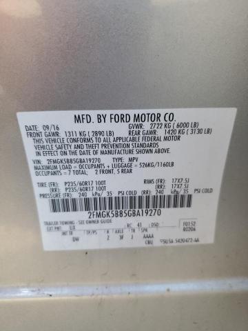 Photo 14 from auction – 2016 FORD FLEX SE with VIN 2FMGK5B85GBA19270