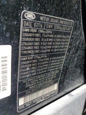 Photo 14 from auction – 2016 LAND ROVER RANGE ROVE with VIN SALWR2PF2GA660107