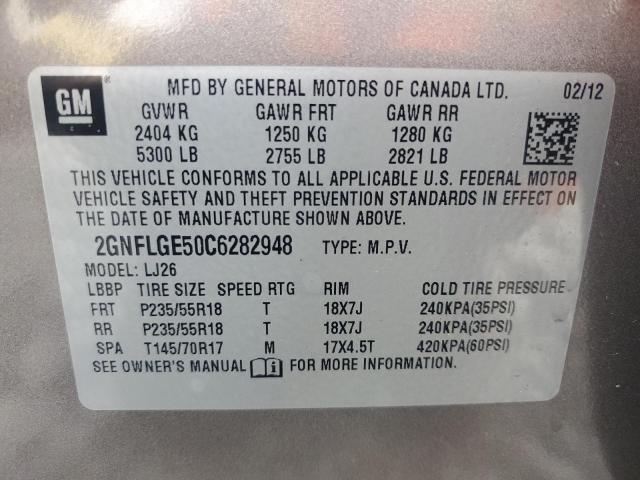 Photo 14 from auction – 2012 CHEVROLET EQUINOX LT with VIN 2GNFLGE50C6282948