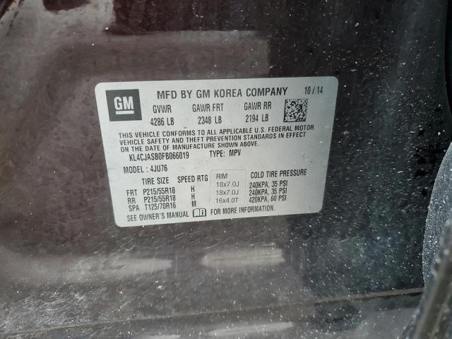Photo 14 from auction – 2015 BUICK ENCORE with VIN KL4CJASB0FB066019