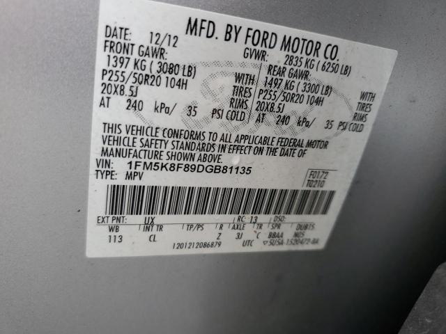 Zdjęcie 14 z aukcji – 2013 FORD EXPLORER L z VIN 1FM5K8F89DGB81135