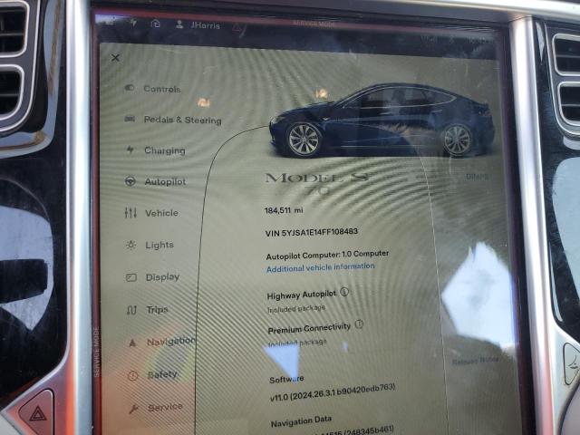Photo 9 from auction – 2015 TESLA MODEL S with VIN 5YJSA1E14FF108483