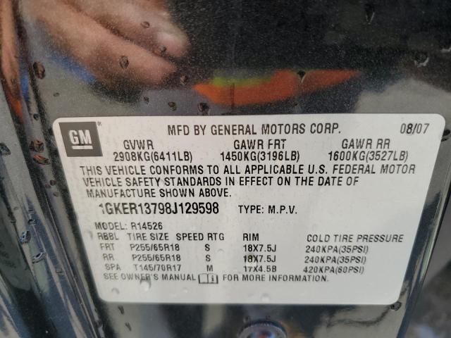 Photo 14 from auction – 2008 GMC ACADIA SLE with VIN 1GKER13798J129598