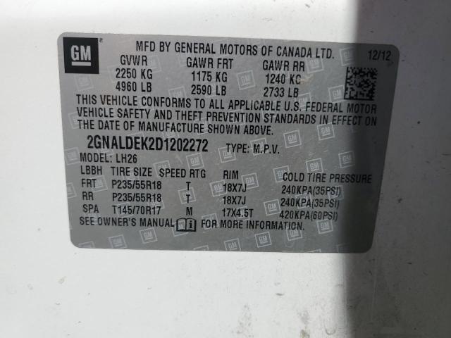 Photo 14 from auction – 2013 CHEVROLET EQUINOX LT with VIN 2GNALDEK2D1202272