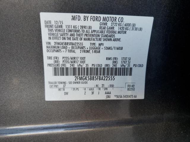 Photo 14 from auction – 2015 FORD FLEX SE with VIN 2FMGK5B85FBA22555
