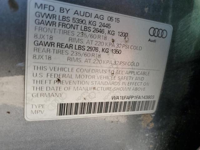 Photo 14 from auction – 2015 AUDI Q5 PREMIUM with VIN WA1LFAFP1FA143803