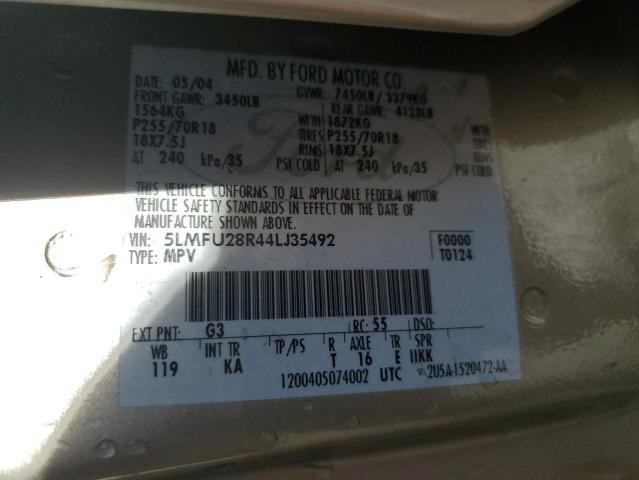 Photo 14 from auction – 2004 LINCOLN NAVIGATOR with VIN 5LMFU28R44LJ35492