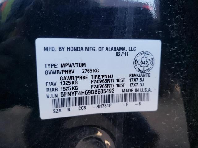Photo 14 from auction – 2011 HONDA PILOT EXL with VIN 5FNYF4H69BB505492