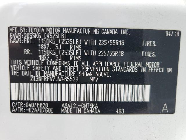 Photo 14 from auction – 2018 TOYOTA RAV4 SE with VIN 2T3NFREV7JW465529