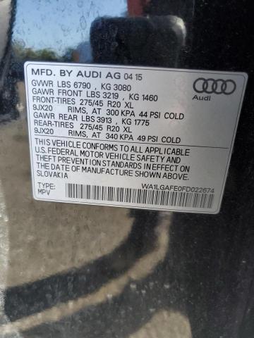 Photo 14 from auction – 2015 AUDI Q7 PREMIUM with VIN WA1LGAFE0FD022674