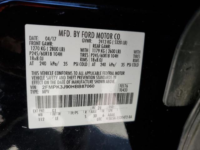 Photo 14 from auction – 2017 FORD EDGE SEL with VIN 2FMPK3J90HBB87060