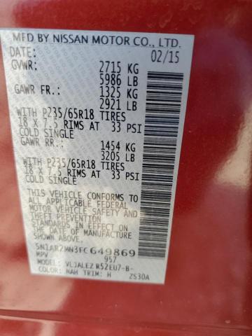Photo 14 from auction – 2015 NISSAN PATHFINDER with VIN 5N1AR2MN3FC649869