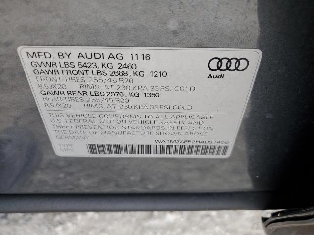 Photo 14 from auction – 2017 AUDI Q5 PREMIUM with VIN WA1M2AFP2HA081458