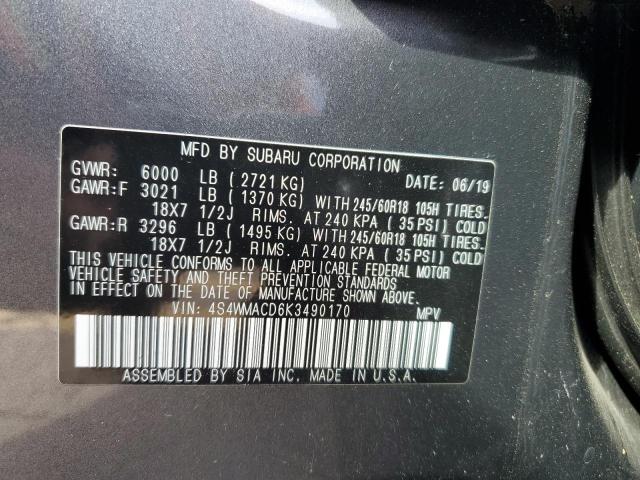 Photo 14 from auction – 2019 SUBARU ASCENT PRE with VIN 4S4WMACD6K3490170