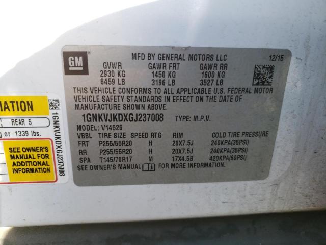 Photo 14 from auction – 2016 CHEVROLET TRAVERSE L with VIN 1GNKVJKDXGJ237008