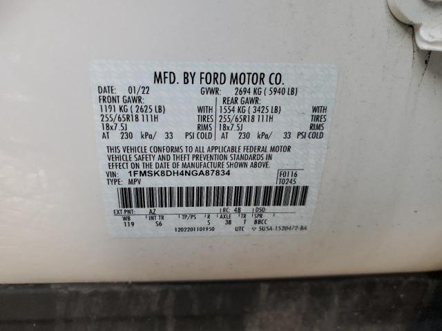 Foto 14 de la subasta – 2022 FORD EXPLORER X con VIN 1FMSK8DH4NGA87834