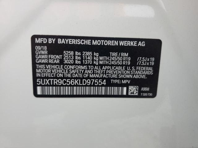 Photo 14 from auction – 2019 BMW X3 XDRIVE3 with VIN 5UXTR9C56KLD97554