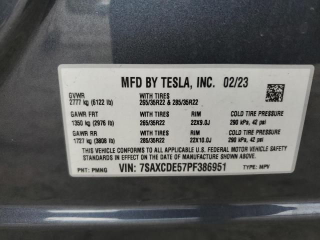 Photo 14 from auction – 2023 TESLA MODEL X with VIN 7SAXCDE57PF386951