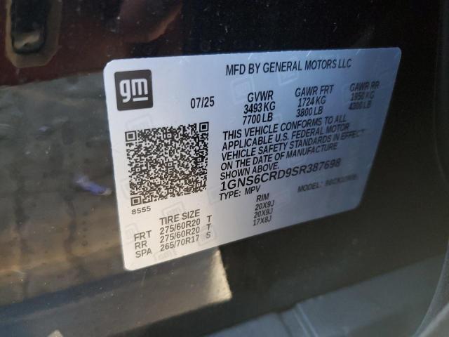 Photo 14 from auction – 2025 CHEVROLET SUBURBAN K with VIN 1GNS6CRD9SR387698